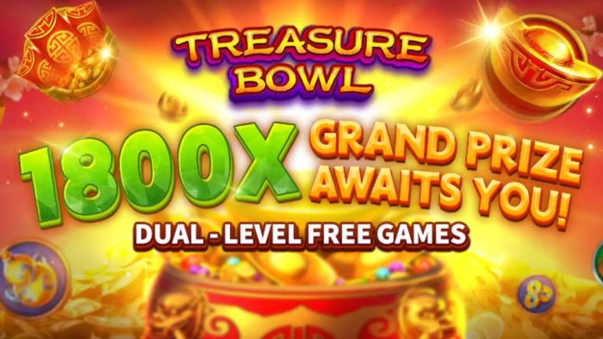 Multiplicadores Treasure Bowl 591br - 7777x Máximo com Tigela Dourada